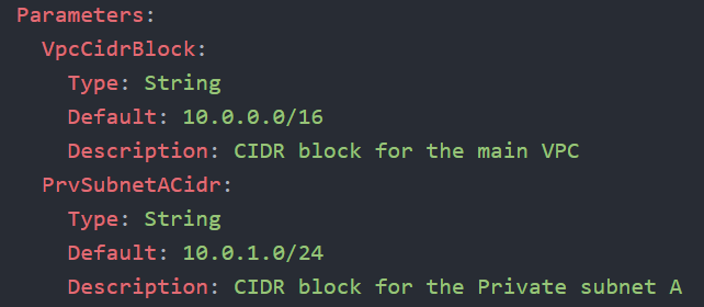 CloudFormation - Parámetros - CIDR blocks